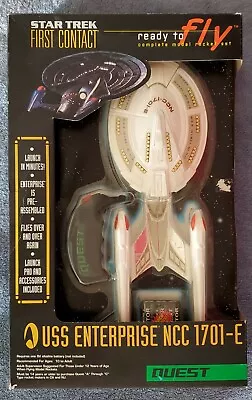 $100 • Buy Quest Star Trek First Contact Enterprise 1701-E Flying Model Rocket W/Launch Pad