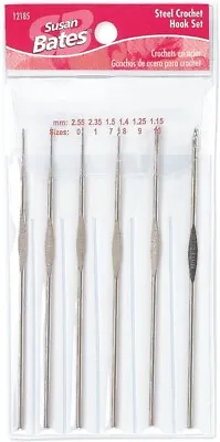 Susan Bates Steel Crochet Hook Set Sizes 0 1 7 8 9 & 10 #12185 • $8.99