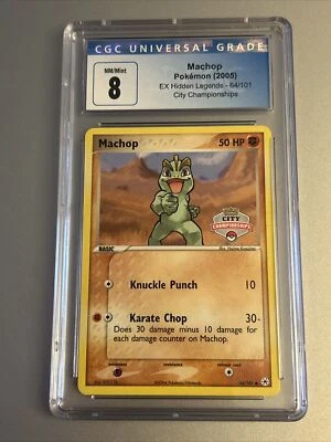 $1.25 • Buy Pokemon 2004 Machop City Championships Stamped Promo Card 64/101 CGC 8