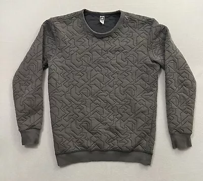 G-Star Raw Geometric Quilted Crewneck Sweatshirt Men’s Size Medium Gray Pullover • $29.99