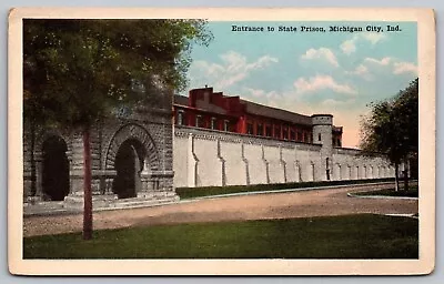 Entrance State Prison Michigan City Indiana Postcard • $7.75