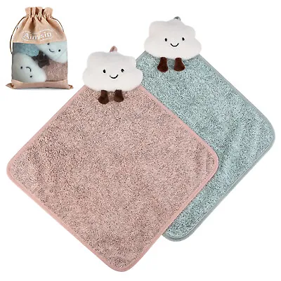 Aimisin 2pcs Hand Towels With Hanging Loop For Children Adult Kitchen/Bathroom • $13.99