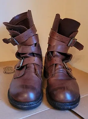 Vintage Shoe Co.  Issac Boots Brown Leather Mens Size 8.5 M • $275