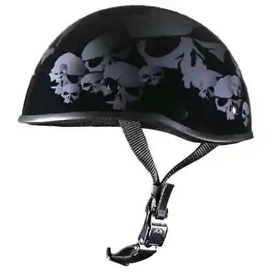 Crazy Al's WORLD'S SMALLEST LIGHTEST SOA DOT SKULLNATION GLOSS BLACK Half Helmet • $129.95