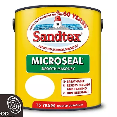 Sandtex Microseal Ultra Smooth Exterior Masonry Paint - All Colours & Sizes • £32.99