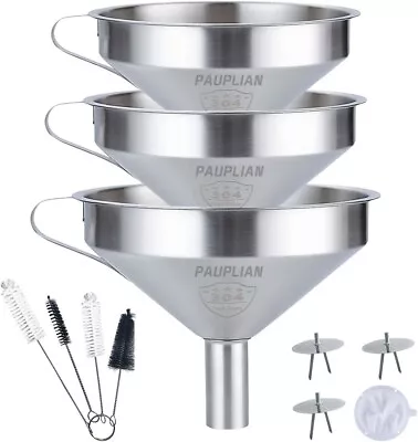 Pauplian Stainless Steel Funnels For Kitchen Food Grade Kitchen Metal Funnel Fo • $19.99