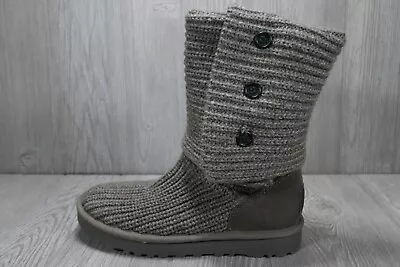 New UGG Classic Cardy High Boots 1016555 Gray Wool Knit Womens Size 7 • $138.59