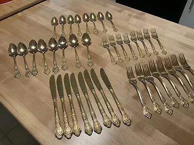 Rogers Gold Plated Flatware Set 40pcs Svc For 8 • $40