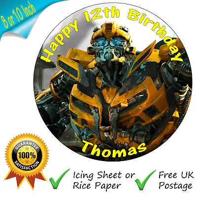 Transformers Bumble Bee Edible Image Cake Topper (8 Round)