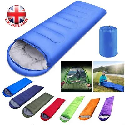 £6.98 • Buy 4 Seasons Sleeping Bag Waterproof Camping Hiking Bags Envelope Single Zip Case