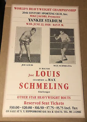 Joe Louis And Max Schmeling 23x14” Promo Reproduction Poster (1938) • $29.98