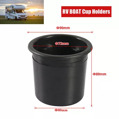 1PCS Black Plastic Cup Holders Boat RV Car Truck Inserts Φ80mm Hole Size • $10.89