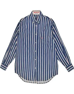 MURPHY & NYE Mens Shirt Small Navy Blue Striped Cotton AF87 • $15.96