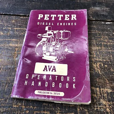 Peter Diesel Engines AVA Operators Handbook Vintage • $20