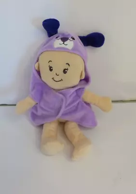 Manhattan Toys Wee Baby Stella 12  Plush Baby Doll With Purple Robe Dog FaceEars • $10.39