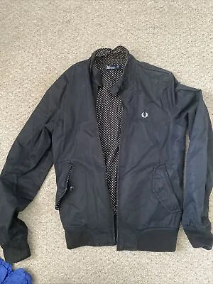 £25 • Buy Fred Perry Womens Harrington Jacket Size 8 Black Polka Dot