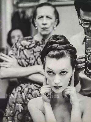 1955 Vintage RICHARD AVEDON Mirror Selfie Fashion Model Duotone Photo Art 16X20 • $198.31