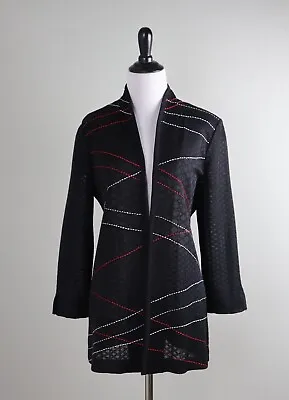 EXCLUSIVELY MISOOK $328 Black Textured Jacquard Stitch Jacket Top Size Small • $69.99