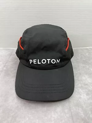 Peloton Shield Hat Adult Black/Red Vented Nylon Running Cycling Strap Back Cap • $12.94