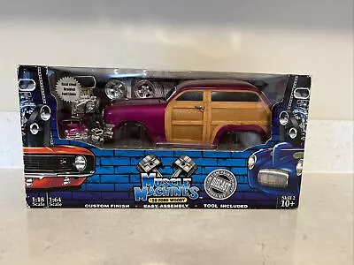 Muscle Machines 1:18 Scale Die Cast Car 2002 - Purple '50 Ford Woody - Build It • $39.99