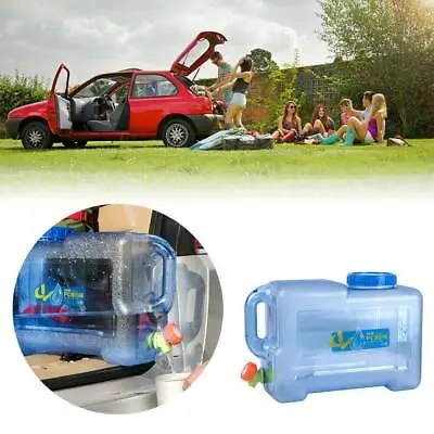 £18.89 • Buy 12L Drinking Water Bottle Bucket Tap Camping Hiking Carry Tank Container Storage