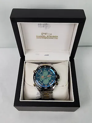 $48.99 • Buy Daniel Steiger Watch 9117T-M Stainless Steel Water Resistant Lazer Blue BY6