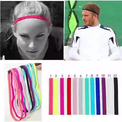 2PCS Women Men Yoga Hair Bands Anti-slip Elastic Rubber Sweatband Sport Headband • $3.99