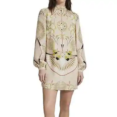 Reiss Jessie Print Long Sleeve Dress In Neutral Size 6 • $135.99