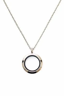 $23.90 • Buy Silver Clear Memory Floating Locket Necklace 50cm Valentines Day Gift