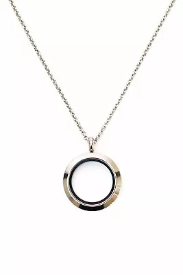 $23.90 • Buy Silver Clear Memory Floating Locket Necklace 50cm Valentines Day Gift