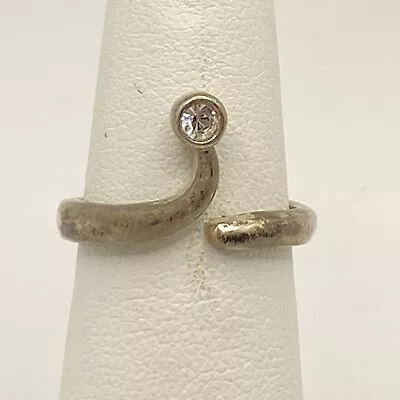 Vintage Avon Sterling Silver Snake Serpent Ring Clear Gem Ladies/Child's Size 4 • $14.99