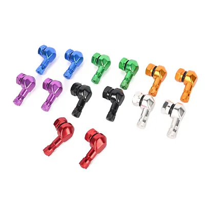 7 Color 2PCS Motorcycle Aluminum 11.3mm Tire Wheel Stem Valve 90 Degree Angled • $4.99