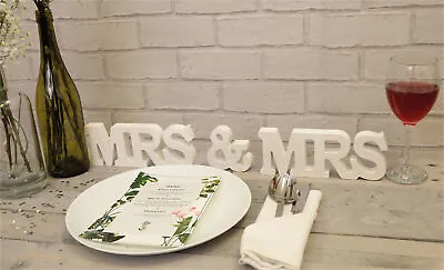 £8.99 • Buy Wooden Rustic Mrs & Mrs Letters Top Table Love Wedding Sign Venue Decoration
