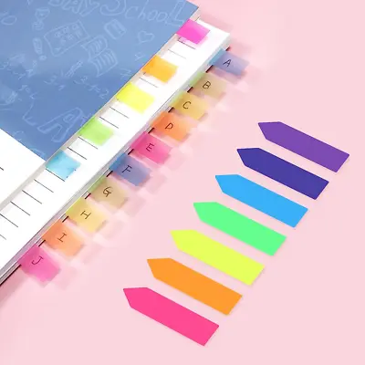 Pack Of 140 Neon Arrow Sticky Note Index Tabs Page Marker Self Adhesive Bookmark • £2.45