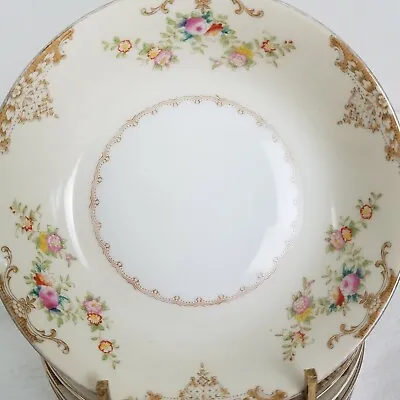 1930's Meito China Hand Painted Gold Gild Rim Porcelain Berry Bowls Set(6) 5.25  • $65.74