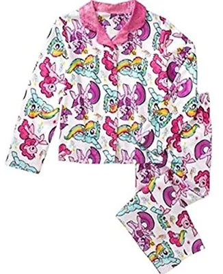 My Little Pony Flannel Coat Pajama Set Rainbow Dash Pinkie Pie Size 6/6X • $24.99