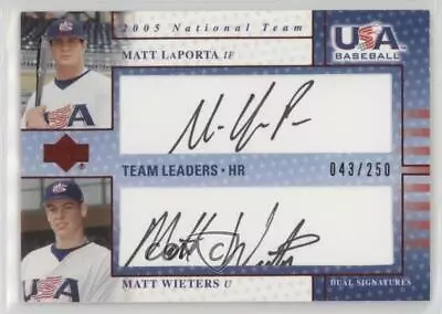 2005 USA Baseball Team Leaders Dual Black Ink /250 Matt Wieters LaPorta Auto • $12.26