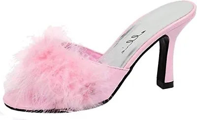 Ellie Shoes IS-E-361-Sasha 3.5 Inch Heel Maribou Slippers Pink Size 8 • $49.95