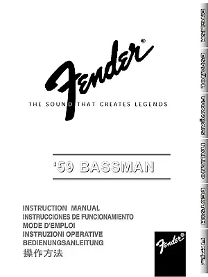 Operating Instructions Guitar Amplifier FENDER 59 Bassman • $17.31