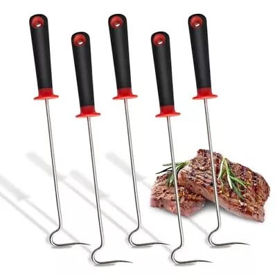 5 Pack 14.37 Inch Food Flipper And Turners Pigtail Meat Flipper For BBQ Grill • $31.99