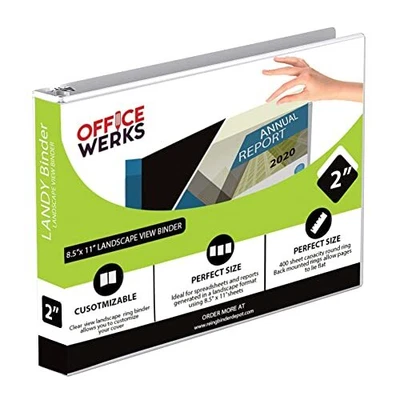8.5  X 11  Landscape View Binder 3-Ring Binder 2 Inch Capacity Round Ring  • £35.26