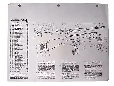 Vintage Gun Diagram & Parts List Mossberg Model 385KA • $9.99