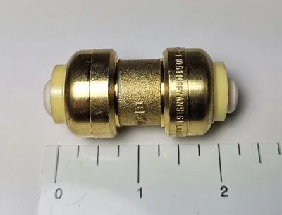 5 Pieces 1/2  X 1/2  Push Fit Couplings Fittings Lead Free Brass Full Port • $15.58
