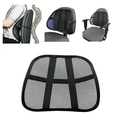 Cool Vent Cushion Mesh Back Lumbar Support New Car Office Chair Truck Seat Black • $10.49