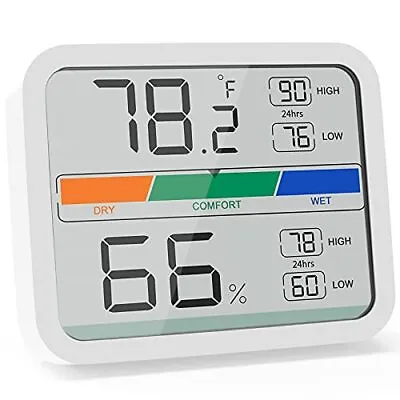 $15.37 • Buy Hygrometer Indoor Thermometer Room Humidity Gauge With Temperature Digital