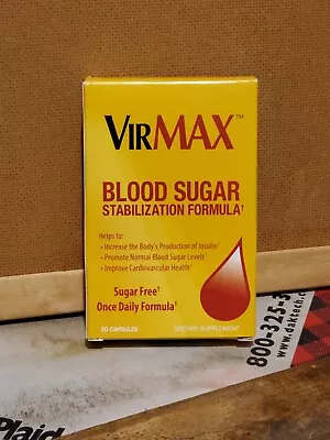 VirMax Blood Sugar Stabilization Formula Cardiovascular Supplement 30 Ct BB9/24 • $9.50