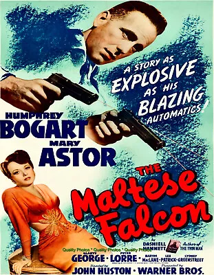 The Maltese Falcon Movie Poster Art 8.5x11  Photo Print Humphrey Bogart Hammett • $8.27