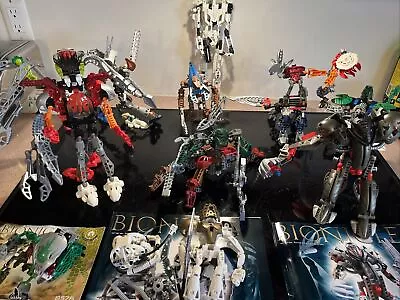 HUGE Lego Bionicle Lot! Approx 8 Lbs! 10 Partial Figs. Parts Pieces 3 Manuals • $59