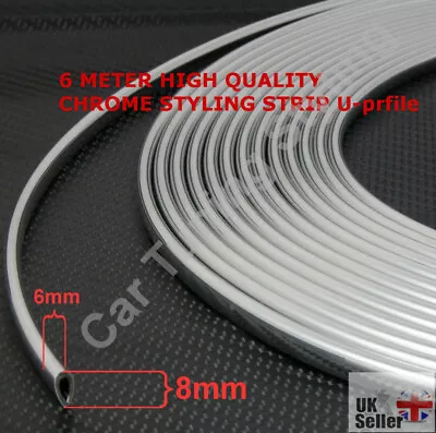 6 Metre Chrome Car Door Edge Guard Protector Moulding Trim Molding Strip • £7.96