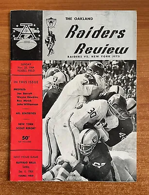 Vintage 1964 Afl New York Jets @ Oakland Raiders Football Program - November 22 • $79